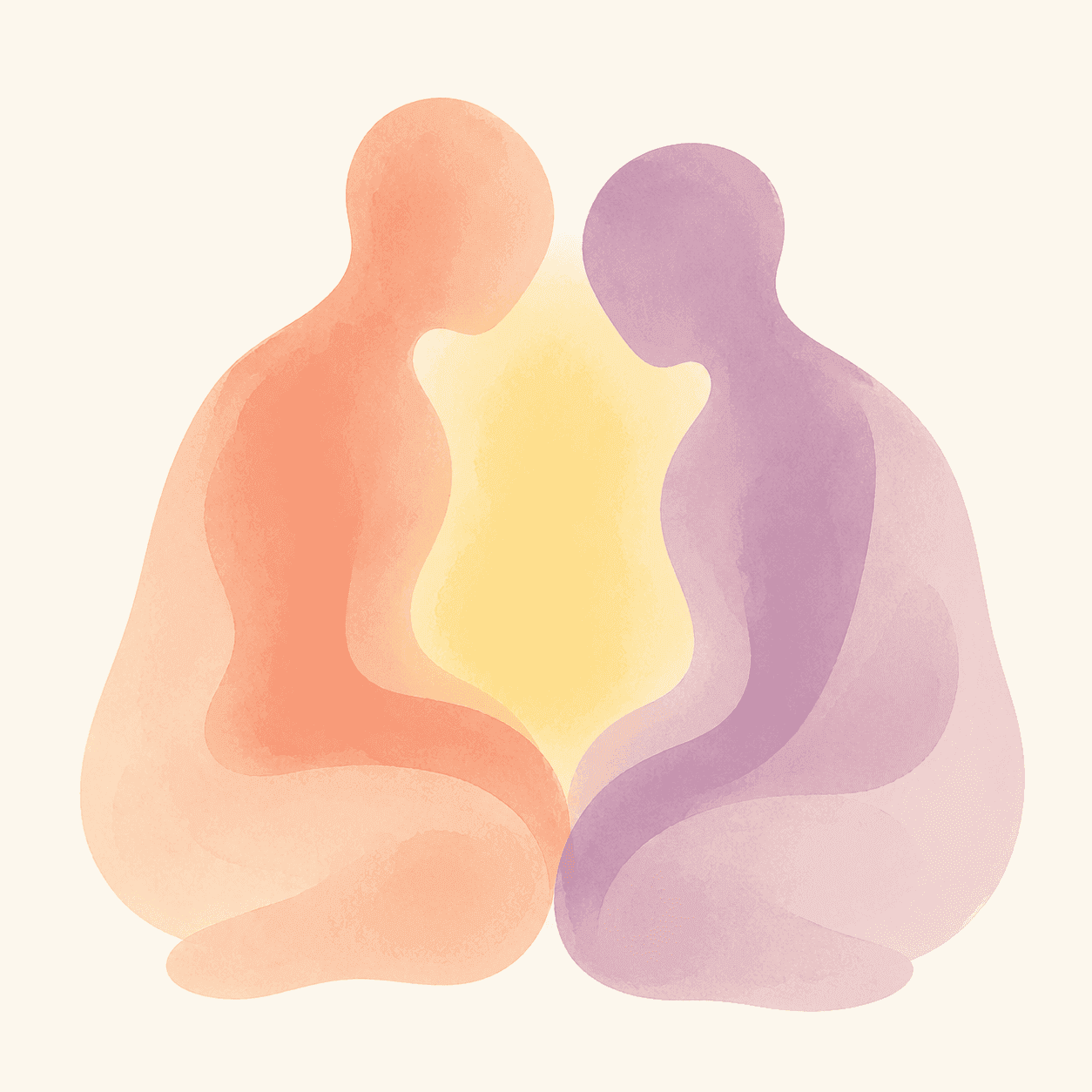 Duas pessoas em conversa íntima e atenciosa